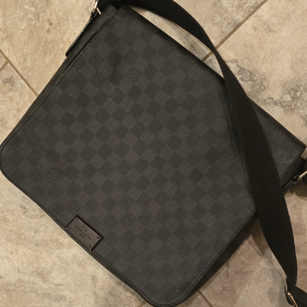 Louis Vuitton Black Checkered Messenger Bag
